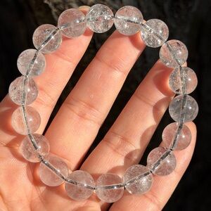 11.5mm stretchable sparkling Herkimer diamond bracelet‎ 0806